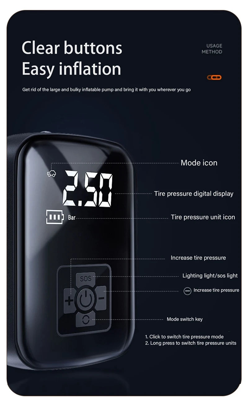 “Gonflez vos pneus en 2 minutes – où que vous soyez”